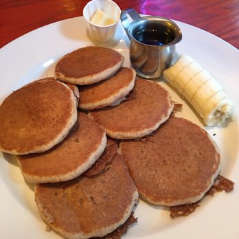 Cafe Mason - Silver Dollar Special Part 2 - 8 mini pecan pancakes with banana and maple syrup on the side. - Breakfast & Brunch Near Me - San Francisco, California