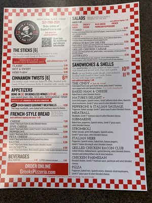 Menu photo 1 Greek's Pizzeria Indianapolis, IN