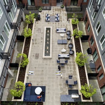 The Dylan - 2nd Floor courtyard from the 7th floor. - Apartments Near Me - Portland, Oregon