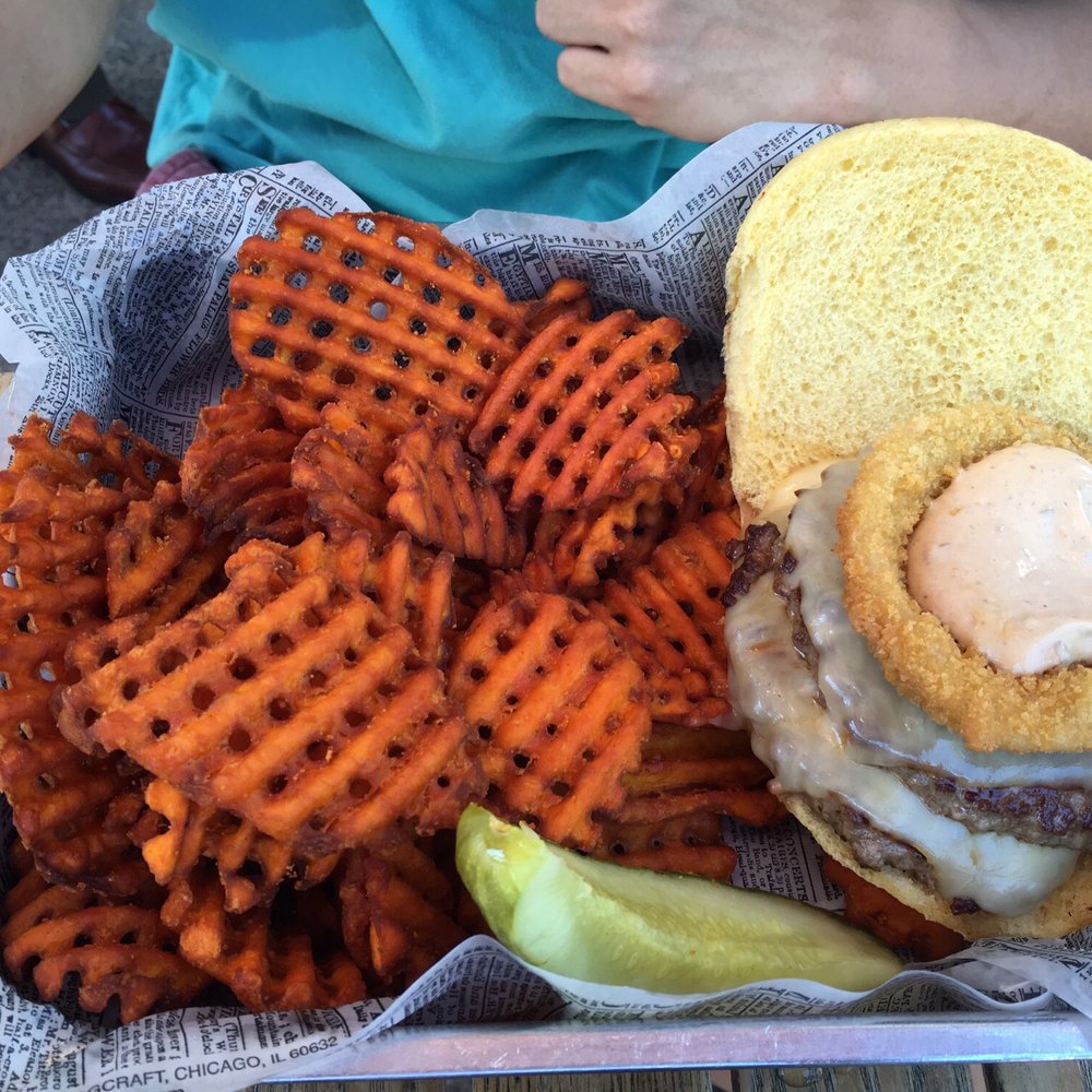 The Committed Pig - Chipotle burger with sweet potato waffle fries - Breakfast & Brunch Near Me - Morristown, New Jersey The Committed Pig - Chipotle burger with sweet potato waffle fries - Breakfast & Brunch Near Me - Morristown, New Jersey