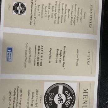 Art’s Bistro - Menu - Sandwiches Near Me - San Angelo, Texas Art’s Bistro - Menu - Sandwiches Near Me - San Angelo, Texas