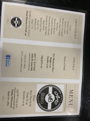 Menu photo 2 Art’s Bistro San Angelo, TX Menu photo 2 Art’s Bistro San Angelo, TX