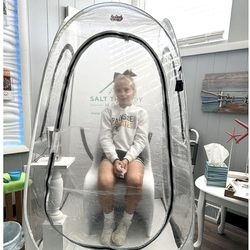 Breathe Halotherapy Wellness Center - Salt Tent intensive 10-minute salt therapy for $10. Walk-in to use at Breathe or schedule to have it on site at your next meeting or event.