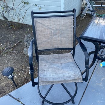 Rob's Upholstery - Patio chair before. - Furniture Reupholstery Near Me