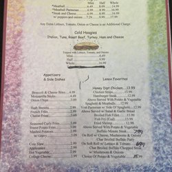 Lenox Restaurant - Menu