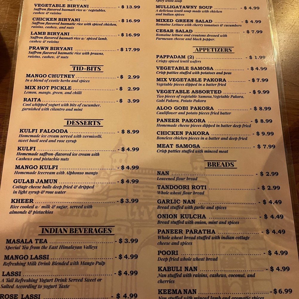 India Palace - Menu-January 2024 - Indian Near Me - Alameda, California