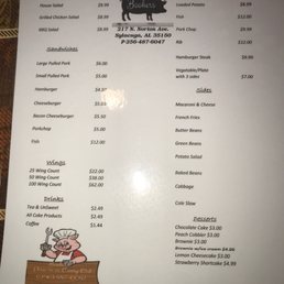 the menu for the restaurant the menu for the restaurant