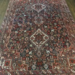 Aara Rugs - A Qashgayee, Shiraz rug w lovely animals making this a delightful.