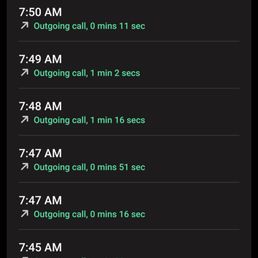 proof of how much i called/ the time
