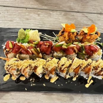Oao Sushi Go - 2 crispy rice spicy tuna firecracker roll spicy crunchy dragon roll - Sushi Bars Near Me - Kahului, Hawaii Oao Sushi Go - 2 crispy rice spicy tuna firecracker roll spicy crunchy dragon roll - Sushi Bars Near Me - Kahului, Hawaii