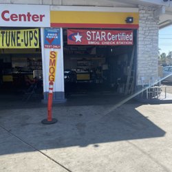 Shell Smog Check - Front view of the STAR banner