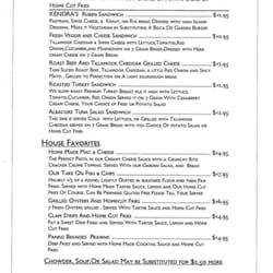 Kendra's River Inn Food & Lodging - .Menu