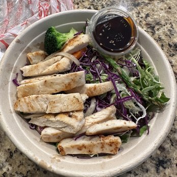 Dosirak Express - Grilled chicken salad - chicken is moist and juicy! - Korean Near Me - Irvine, California Dosirak Express - Grilled chicken salad - chicken is moist and juicy! - Korean Near Me - Irvine, California