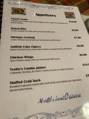 Menu photo 1 Yvettes Restaurant St Martin, CA Menu photo 1 Yvettes Restaurant St Martin, CA