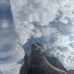 Scratch caused by car wash.