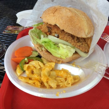 Gram's Mission BBQ - Catfish Po'boy with Mac and cheese....I ate half of it already lol - Soul Food Near Me - Riverside, California Gram's Mission BBQ - Catfish Po'boy with Mac and cheese....I ate half of it already lol - Soul Food Near Me - Riverside, California