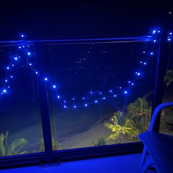 Outrigger Waikiki Beach Resort - Lights that I placed on our balcony for Christmas brought the lights from home - Resorts Near Me - Honolulu, Hawaii