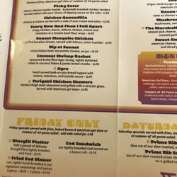 Sunset Harbor Bar and Grill - Menu