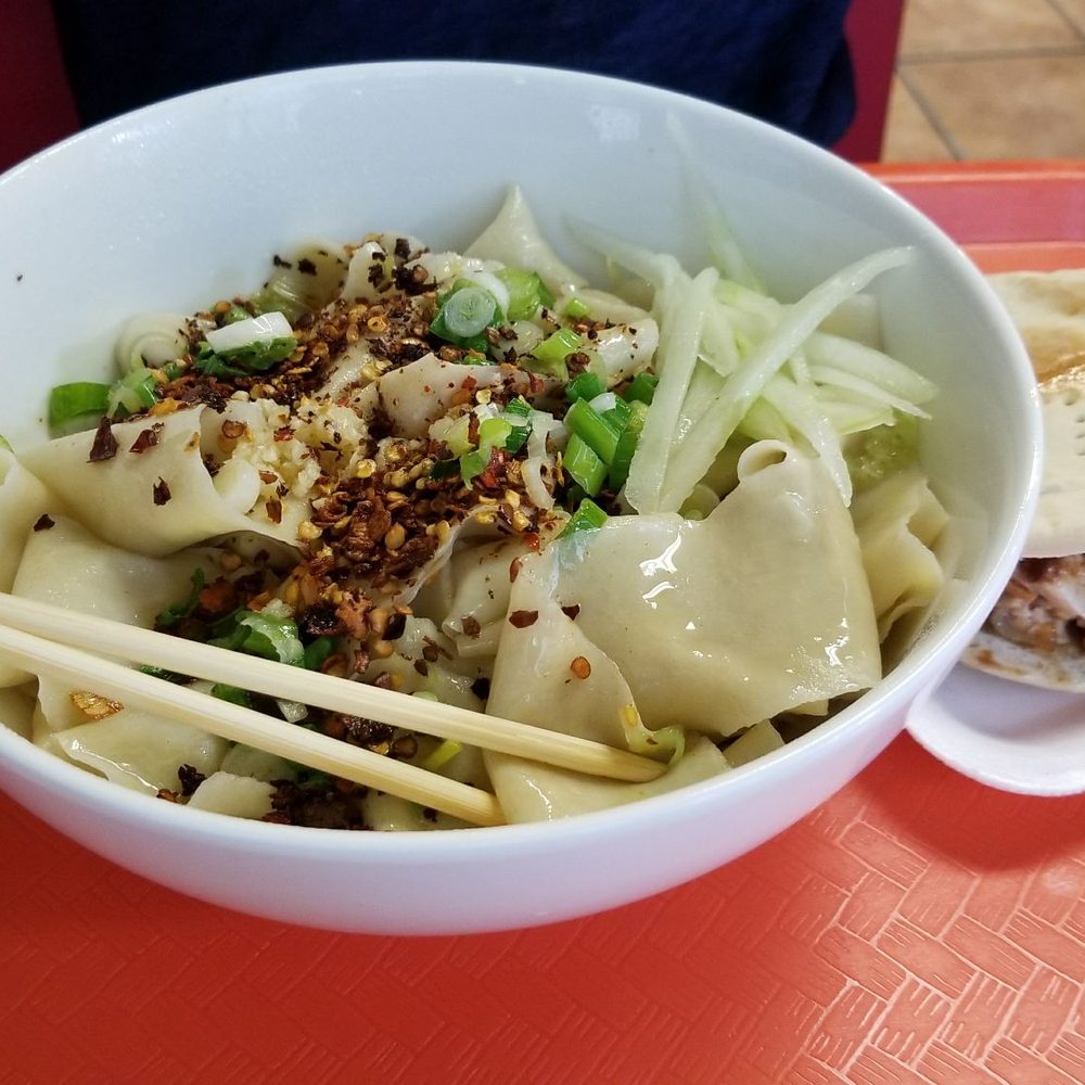 Asian Taste Restaurant - Hand shredded noodles! Also good af!! Also shown is pork bun :) - Asian Fusion Near Me - Champaign, Illinois