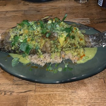 Deadhorse Hill - Fried seabass with green curry - New American Near Me - Worcester, Massachusetts