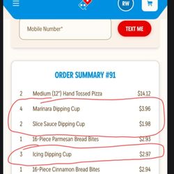 Domino's Pizza - Shows what we actually ordered VS what we were given to just deal!!