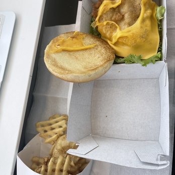 Chick-fil-A - Chicken sandwich w American Cheese  Salty fries - Fast Food Near Me - Lawrence, Kansas