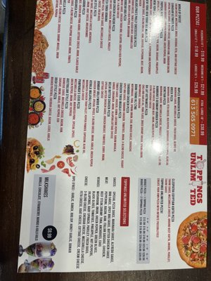 Menu photo 3 Toppings Unlimited Ottawa, ON Menu photo 3 Toppings Unlimited Ottawa, ON