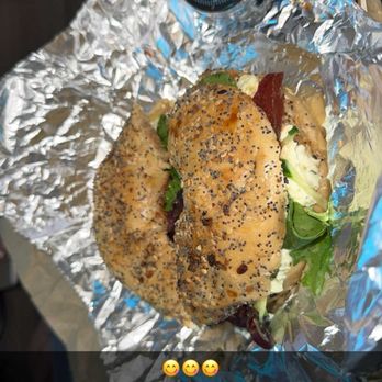 Grounded All Day Cafe - Vineyard bagel with three alarm pepper cream cheese spread - Coffee & Tea Near Me - Lexington, Kentucky Grounded All Day Cafe - Vineyard bagel with three alarm pepper cream cheese spread - Coffee & Tea Near Me - Lexington, Kentucky