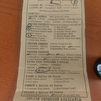 Brown Bag Deli - My order and also the menu - Delis Near Me - Houston, Texas