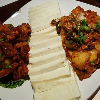Funny Plus - This was descent but at $19.99 for tofu, marinated pork belly and fried kimchi, pricey!! - Korean Near Me - Aurora, Colorado