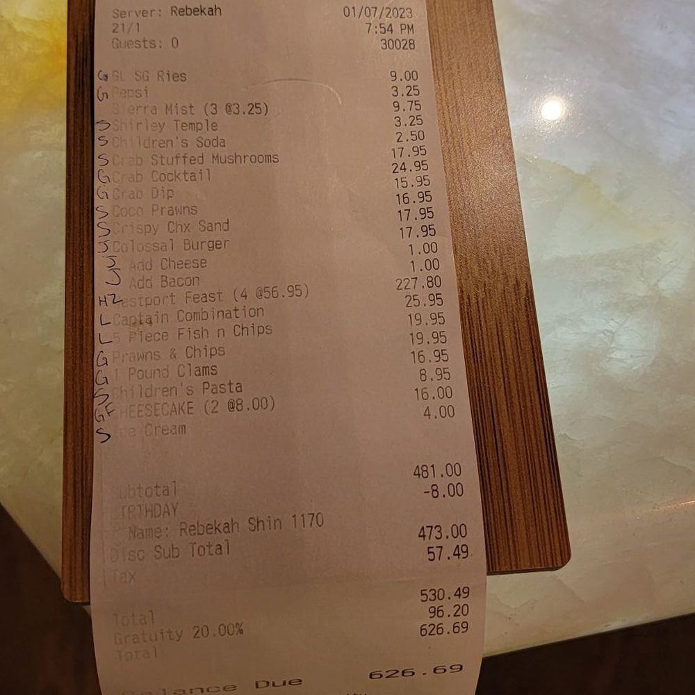 The Crab Pot Bellevue - Receipt - Seafood Near Me - Bellevue, Washington The Crab Pot Bellevue - Receipt - Seafood Near Me - Bellevue, Washington