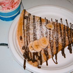Cones and Crepes - Strawberry Shortcake ice cream, Nutella and Banana Crepe