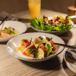 Laya Restaurant - Cucumber and Heirloom Tomato salad