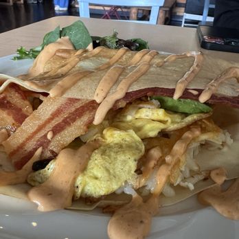 Wholly Crepe - Bacon and Egg Crepe - Cafes Near Me - San Marcos, California
