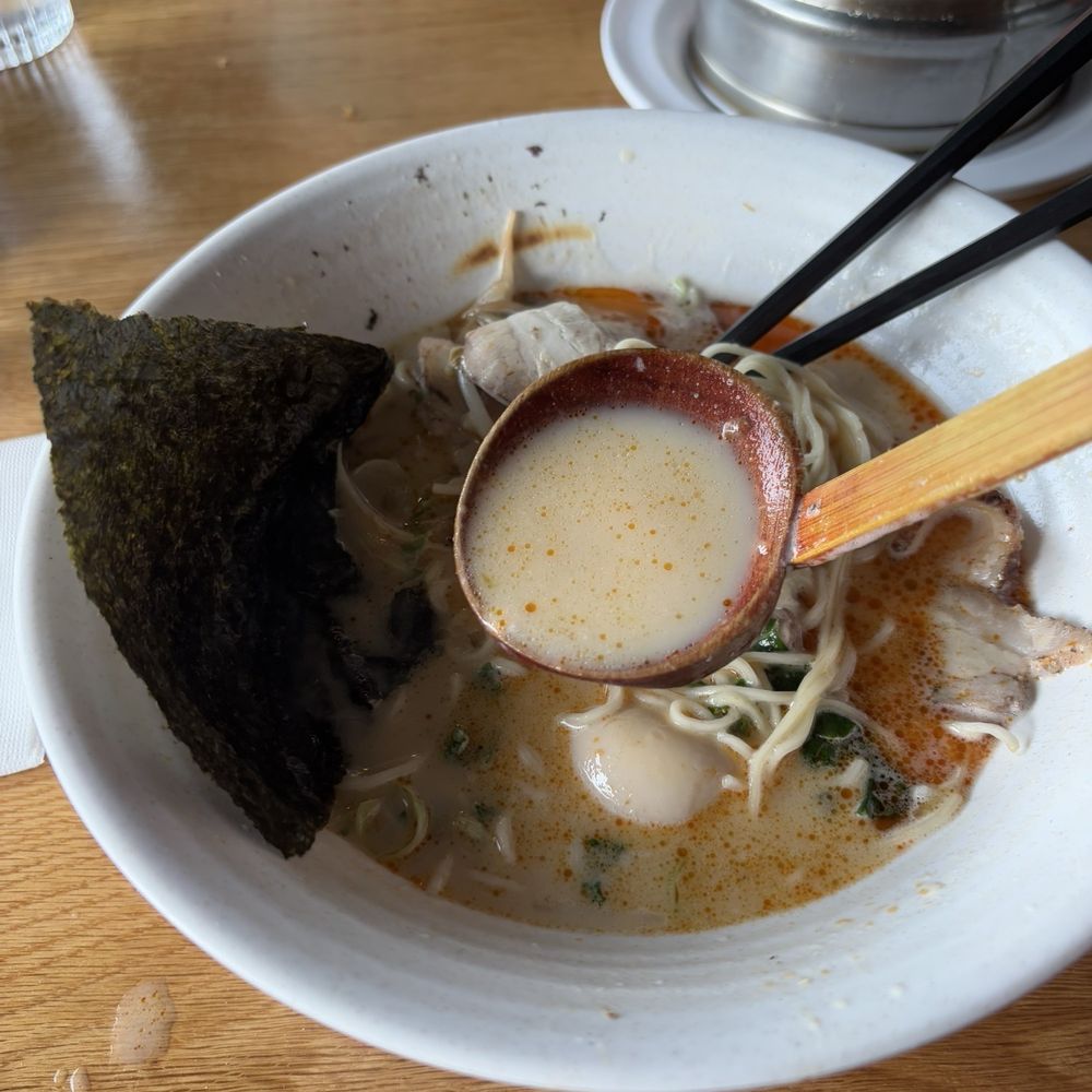 Toki Underground - Pork bone broth, smoked pork belly, scallions, bean sprouts, onsen egg, pickled ginger, sichuan oil, whipped garlic, and chilly oil. - Ramen Near Me - Baltimore, Maryland