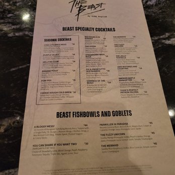 The Beast - Menu (Mar 2023) - New American Near Me - Las Vegas, Nevada The Beast - Menu (Mar 2023) - New American Near Me - Las Vegas, Nevada