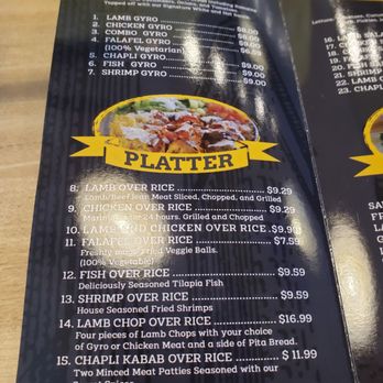 Gyro King - Main menu - Halal Near Me - Houston, Texas