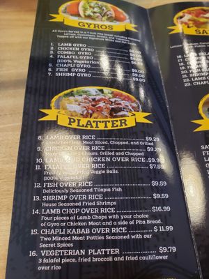Menu photo 3 Gyro King Houston, TX