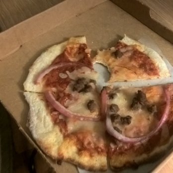 MOD Pizza - "small' Mod "hamburger (W/ xtra hamburger requested) Pizza w/ red onion & green pepper..(they forgot green pepper.) - Fast Food Near Me - Arnold, Missouri
