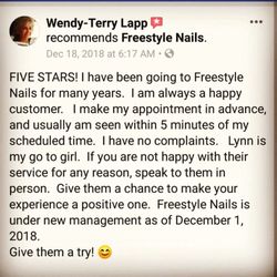 Freestyle Nails - Thank you Wendy - Terry for your lovely review and support #FREESTYLENAILSPA so many years.