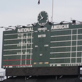 Wrigley Field - Wrigley Field Score Board for the Sir Paul McCartney concert - Stadiums & Arenas Near Me - Chicago, Illinois