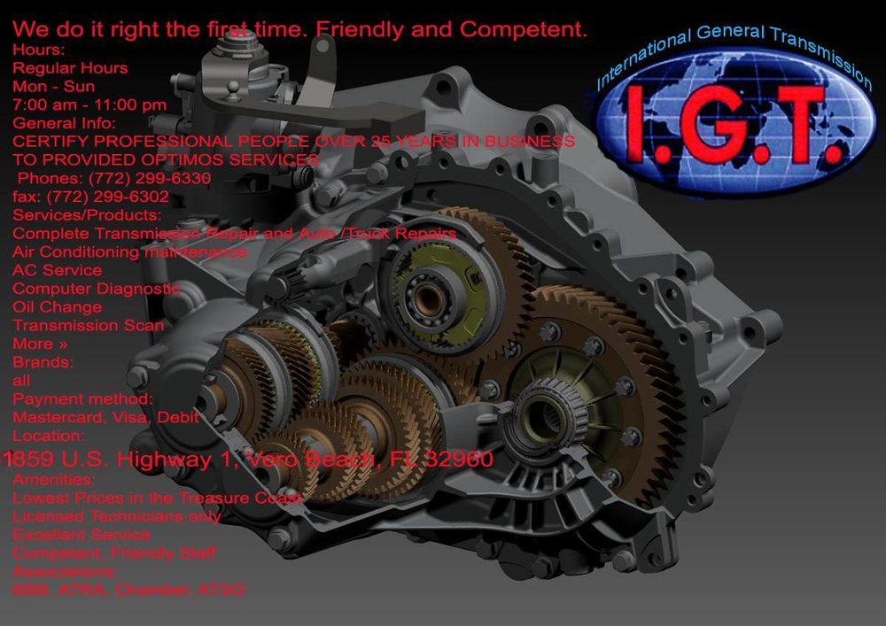 INTERNATIONAL GENERAL TRANSMISSION 1859 US Hwy 1, Vero Beach, Florida