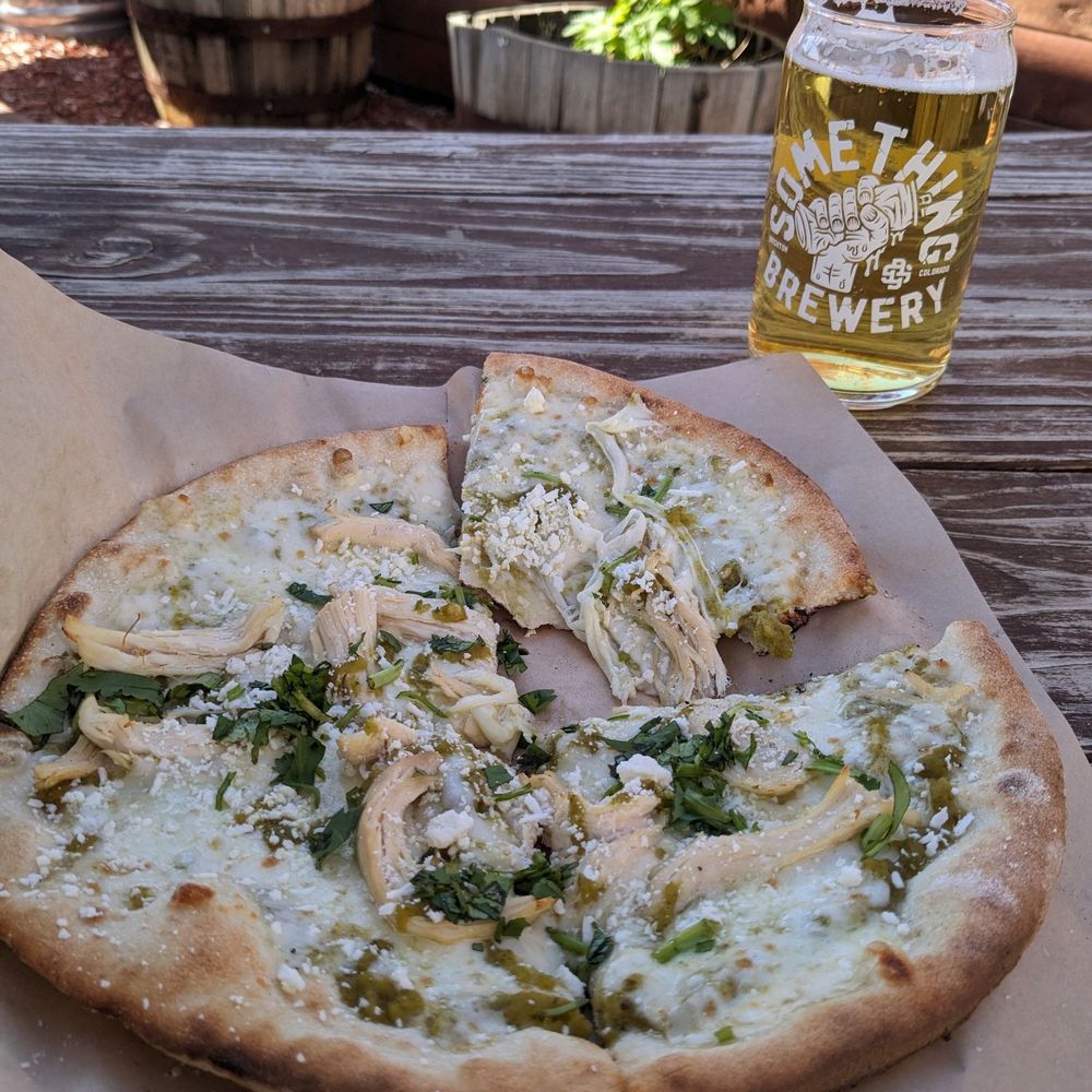 Pizza from Simply Pizza and Tacomatic beer Pizza from Simply Pizza and Tacomatic beer