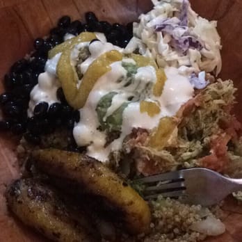 The Tiny Turtle - Quinoa bowl with chicken! DELISH! Mango sauce was perfecto! - Caribbean Near Me - Cocoa Beach, Florida