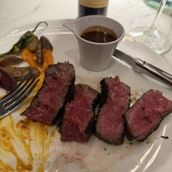 Spago - American Wagyu Eye of Ribeye Pommes Purée, Charred Caulilini, Armagnac Peppercorn Sauce - New American Near Me - Las Vegas, Nevada Spago - American Wagyu Eye of Ribeye Pommes Purée, Charred Caulilini, Armagnac Peppercorn Sauce - New American Near Me - Las Vegas, Nevada