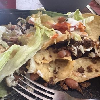 Senor Tortas - Cross section of deluxe nacho plate to go! Shareable portion! - Mexican Near Me - Los Alamos, New Mexico