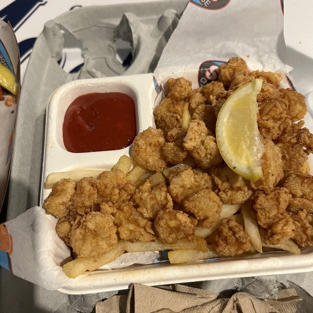 Shrimp popcorn and fries $22 Shrimp popcorn and fries $22