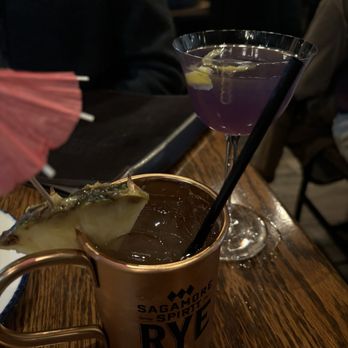 Simeon's On The Commons - Pineapple Mule and an Aviation - New American Near Me - Ithaca, New York