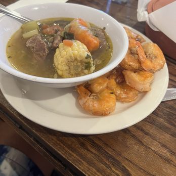 Fonda Don Chon - Beef stew with garlic shrimp - Mexican Near Me - Covina, California Fonda Don Chon - Beef stew with garlic shrimp - Mexican Near Me - Covina, California