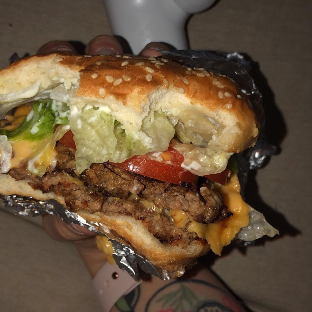 Five Guys - Cheeseburger with lettuce, mayo, tomato, ketchup, pickles and onions. - Burgers Near Me - West Springfield, Massachusetts Five Guys - Cheeseburger with lettuce, mayo, tomato, ketchup, pickles and onions. - Burgers Near Me - West Springfield, Massachusetts